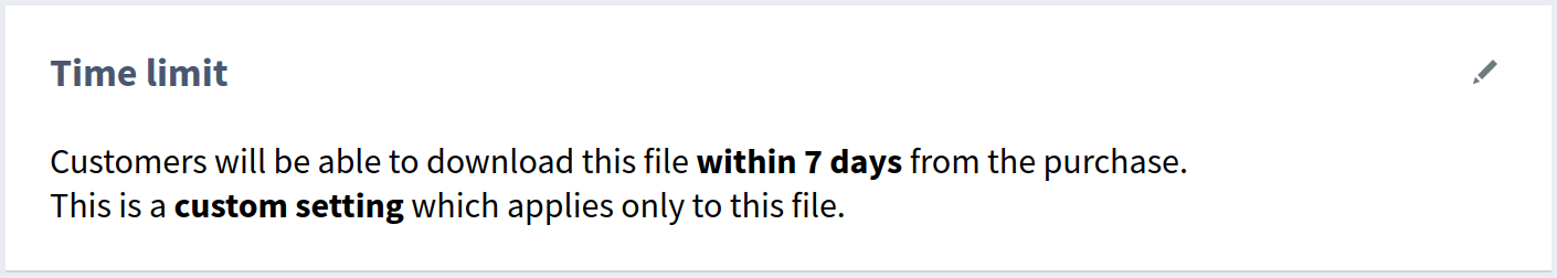 Descriptive time limits settings